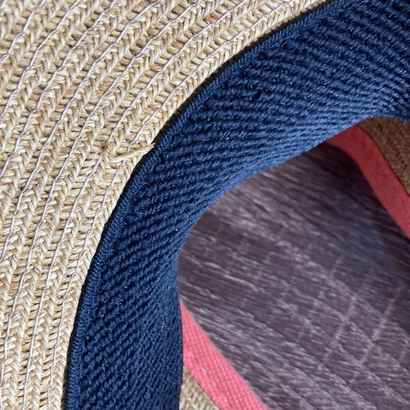 Womens Cappelli Straworld Wide Brim Visor Hat OS with Peach trimming - Picture 9 of 9